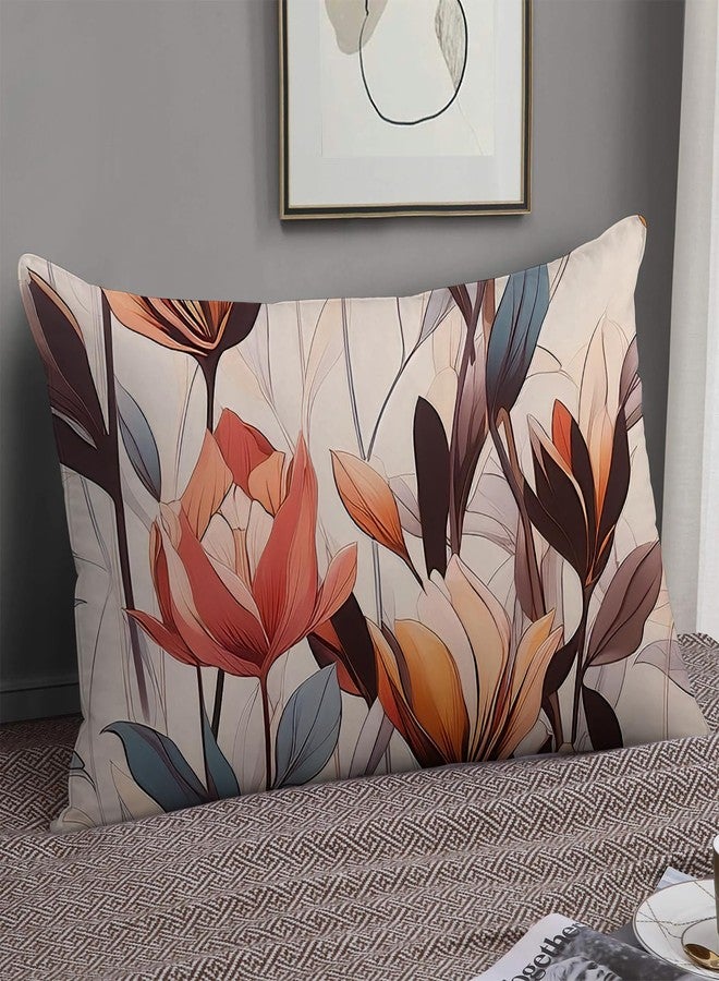 GABraden 1Pack Microfiber Pillow Case,Floral Print Pattern Pillow Cover with Hidden Zipper,Soft Breathable,Standard Size 20"X 26" Pillow case (18-Flower) - Image 5
