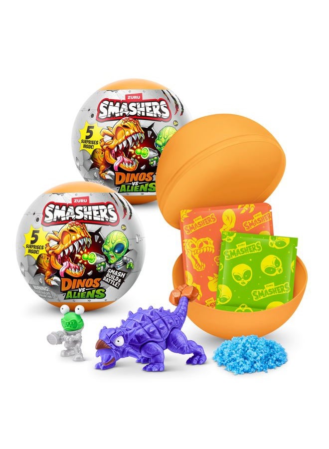 ZURU SMASHERS سماشرز ديناصورات ضد فضائيين سلسلة 1 كبسولة 2 حبة - Image 1