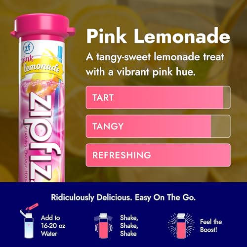 Zipfizz Daily Energy Drink Powder, Pink Lemonade, 20 Pack | 3-in-1 Sustained Energy, Rapid Hydration, and Essential Vitamins | Sugar-Free | Electrolyte Powder | Contains Vitamin B-12 & Antioxidants - Image 4