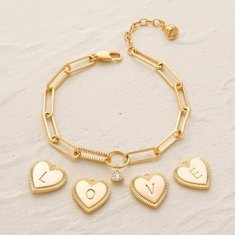 MYEARS Valentines Day Gifts for Women - Gold Initial Bracelets for Women Trendy 14K Gold Plated Heart Letter A-Z Charm Bracelets Paperclip Chain Personalized Jewelry Birthday Gifts for Her - Letter D - Image 5