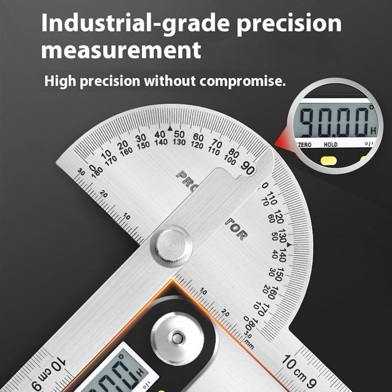 10 سم مقياس زاوية من الفولاذ المقاوم للصدأ منقلة مزدوجة القياس 180 درجة مسطرة النجار - Image 4