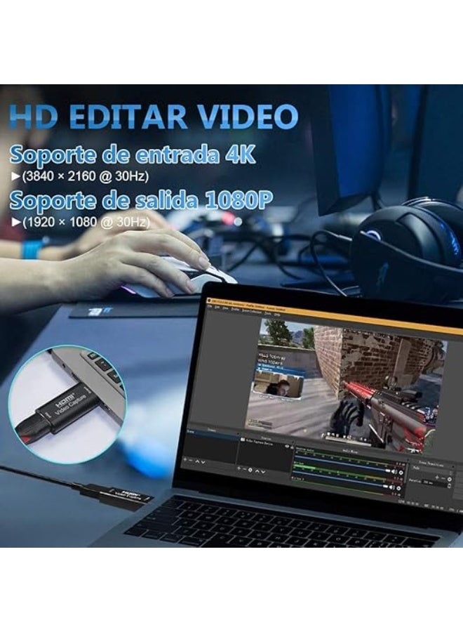 4K HDMI to USB 3.0 Video Capture Adapter – HD 1080P Recording – High-Resolution Digital Transfer Device - Image 3