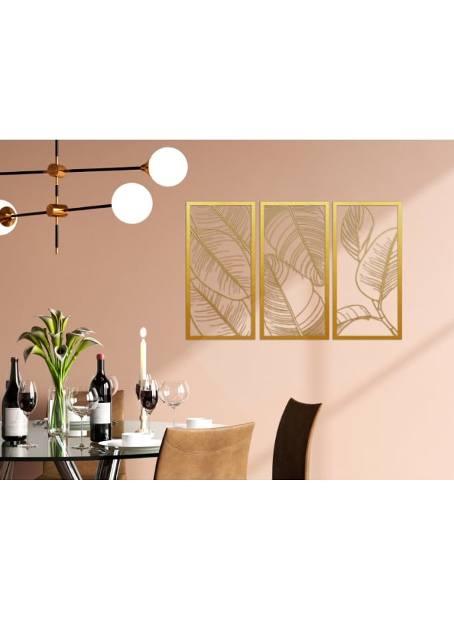 Home Gallery Set of 3 Ficus Leaf Wood Panels Wood Wall Art - Image 3