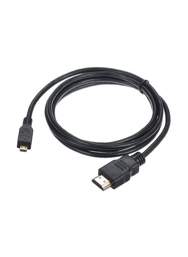 NIBEMINENT Micro HD To 1080P Adapter Gold-Plated Cable Black - Image 1