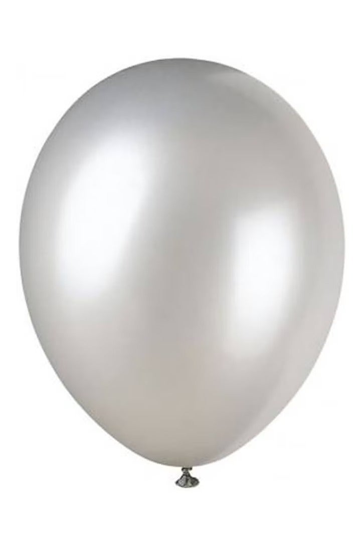 Generic 100 Pcs Metallic Silver Helium Balloons – Premium Latex Balloons for Birthday Party, Wedding, Engagement, Baby Shower & Event Decorations - Image 2