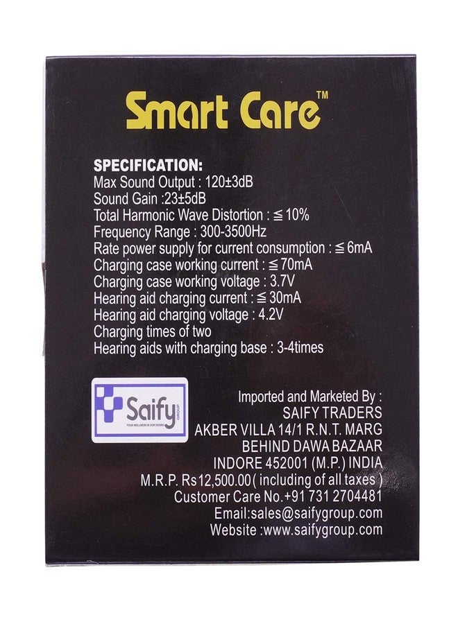 SMARTCARE Wireless HA07 Ear Bud Sound Amplifier: Rechargeable Hearing Aid for Enhanced Sound, Ideal for up to 35% Hearing Loss - Sleek Black Design - Image 5