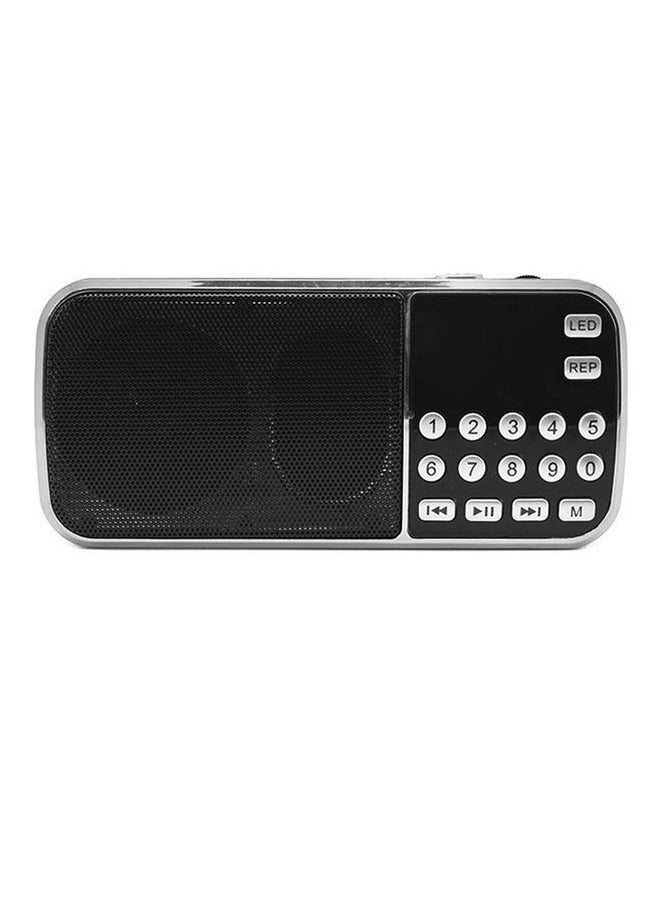 Y-501 Mini FM Radio Digital Portable 3W Stereo Speaker MP3 Audio Player High Fidelity Sound Quality w/ 0.75 Inch Display Screen LED Flashlight Support USB Drive TF Card AUX-IN Earphone-out  - Image 2