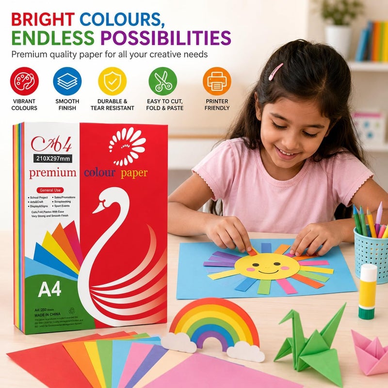 Hasanat Essentials A4 Premium Colour Paper - 100 Sheets for Craft and Printing - Image 4