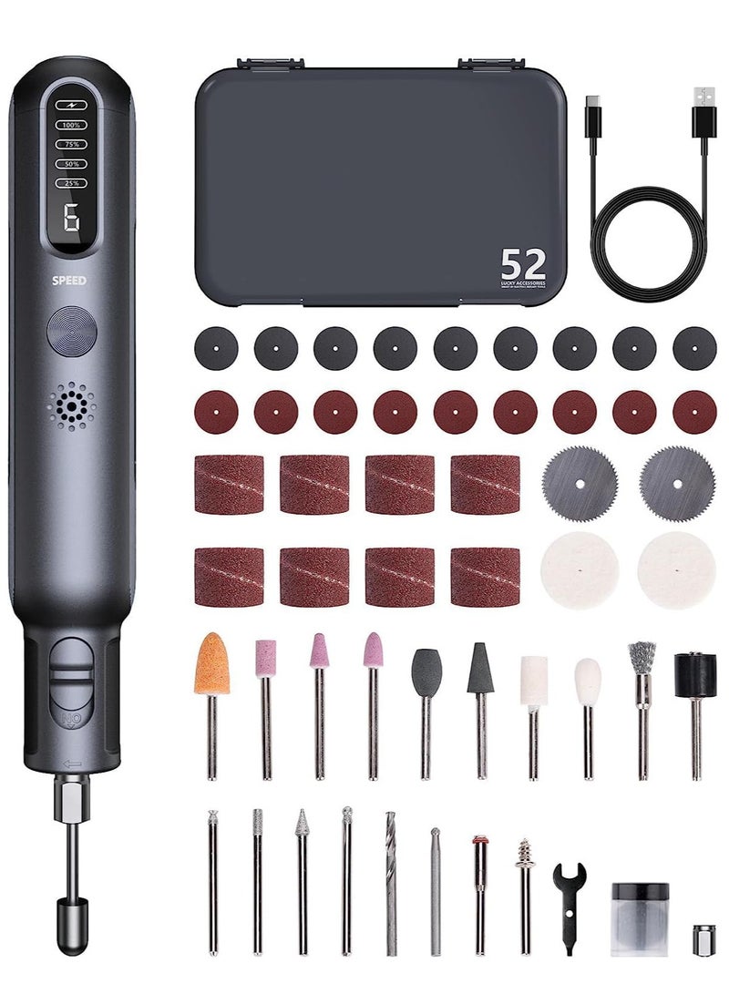 Cobest Rotary Tool Kit, 8V Cordless with 52pcs Accessories for Multi-Purpose, USB Charging 180W High Power and 6-Level Speed Settings Rotary Tool - Image 1