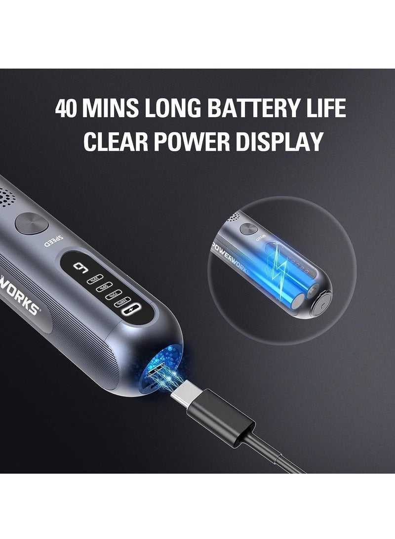 Cobest Rotary Tool Kit, 8V Cordless with 52pcs Accessories for Multi-Purpose, USB Charging 180W High Power and 6-Level Speed Settings Rotary Tool - Image 5