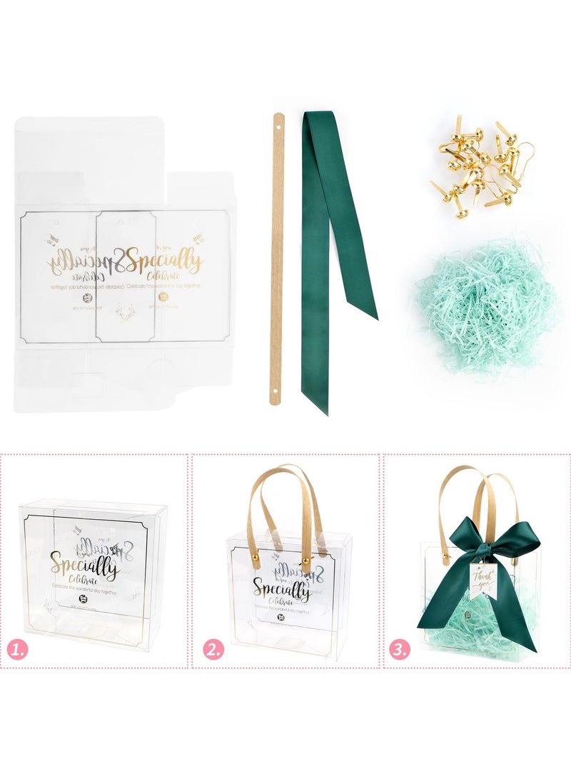 SYOSI Clear Gift Bags, 6 Pack Transparent Gift Bags Reusable Gift Wrap Bags with Handles and Ribbon, Candy Snack Bags, Princess Party Gift Bags, Suitable for Girl Birthday Party - Image 5