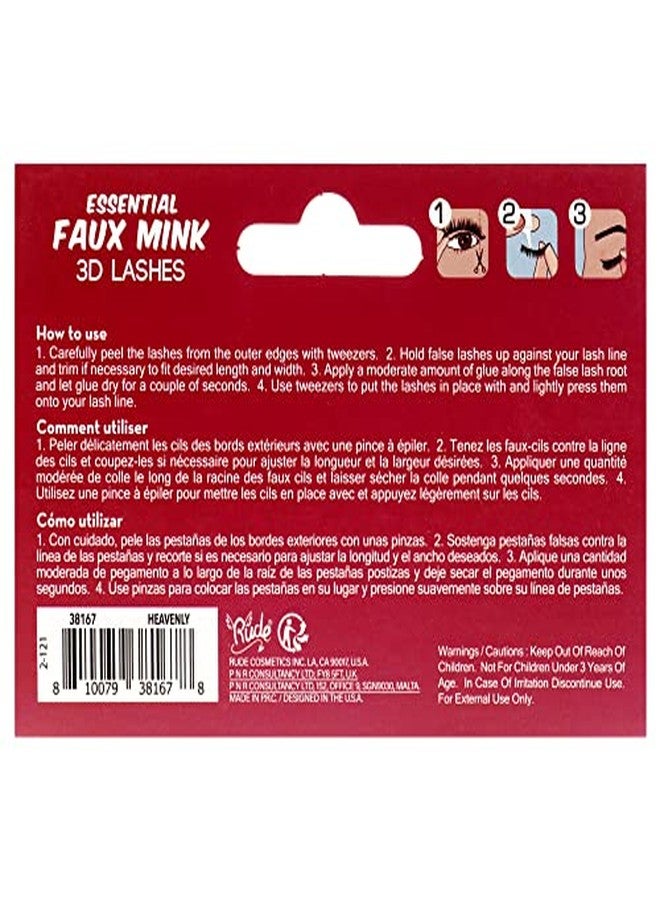 Rude Cosmetics Essential Faux Mink 3D Lashes - Heavenly Pair Women 1 Pc - Image 5