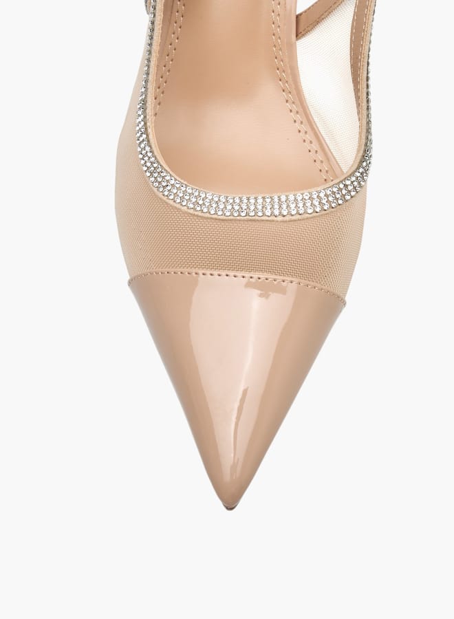 Celeste Womens Embellished Slingback Shoes With Stiletto Heels - Image 4