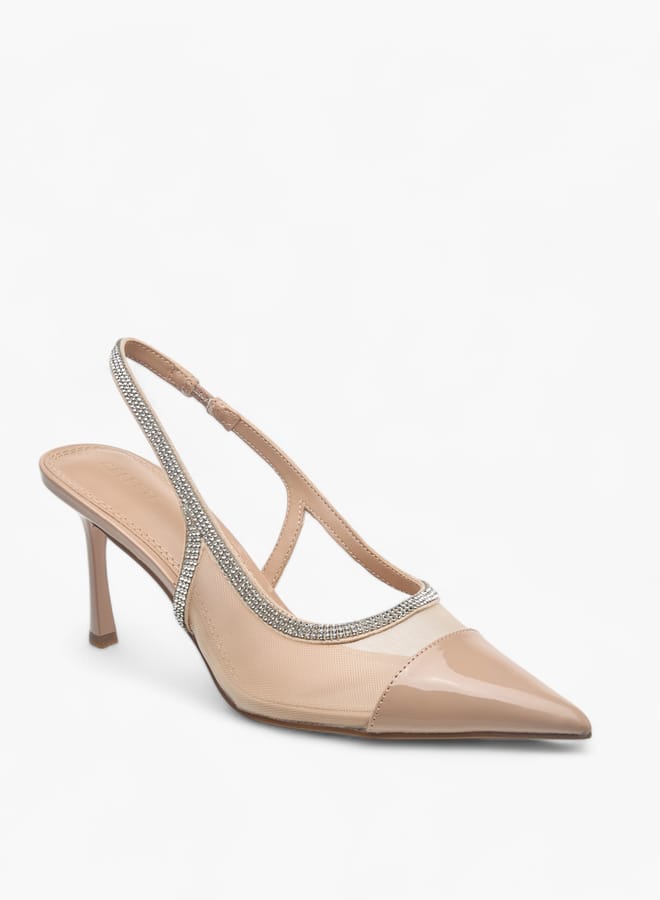 Celeste Womens Embellished Slingback Shoes With Stiletto Heels - Image 3