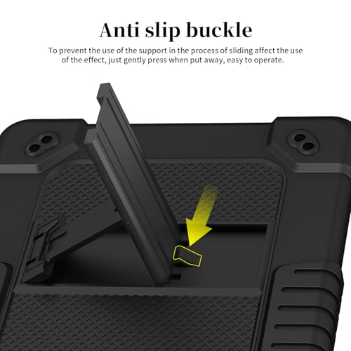 Kebiory for T-Mobile REVVL Tab 2 10.1" Tablet Kids Friendly Soft Silicone+Hard Stand Adjustable Shoulder Strap Compatible with T-Mobile REVVL Tab 2 5G 2025 Model (Black) - Image 3