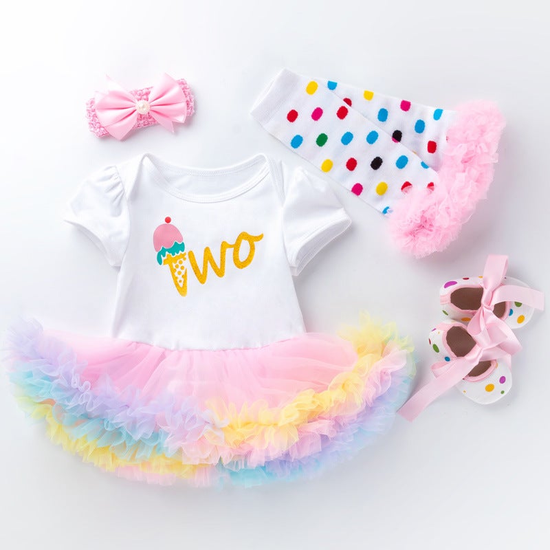 Baby holiday set Amazon wish ebay hot baby dress cartoon letter jumpsuit wholesale 2 words in English 