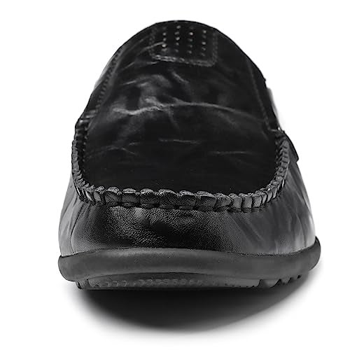 LUODENGLANG Loafer Premium Genuine Leather Men's Casual Dress Shoes Soft Slip On Mens Driving Penny Loafers for Men Lightweight Breathable 228 Black 8.5 M42 - Image 4