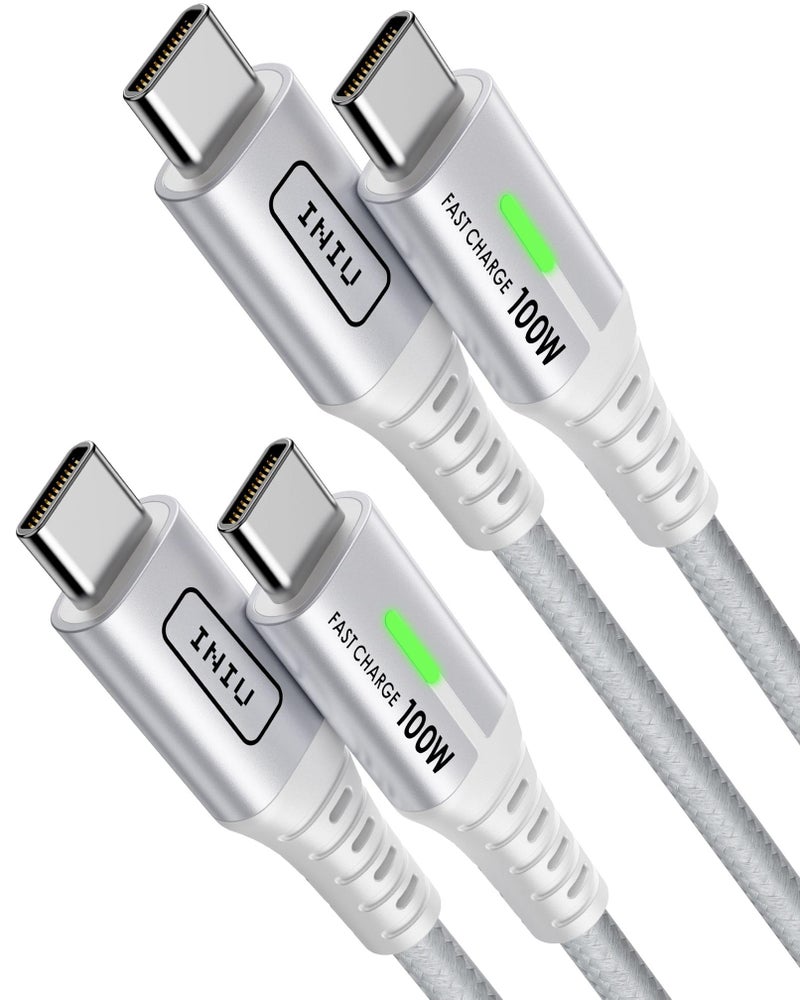 INIU USB C to USB C Cable [6.6ft, White, 2-Pack], 100w USB C to C Fast Charging Cable for iPhone 17 16 15 Pro Max Samsung S25 S24 Ultra Laptops MacBook iPad Air Switch etc. - Image 1