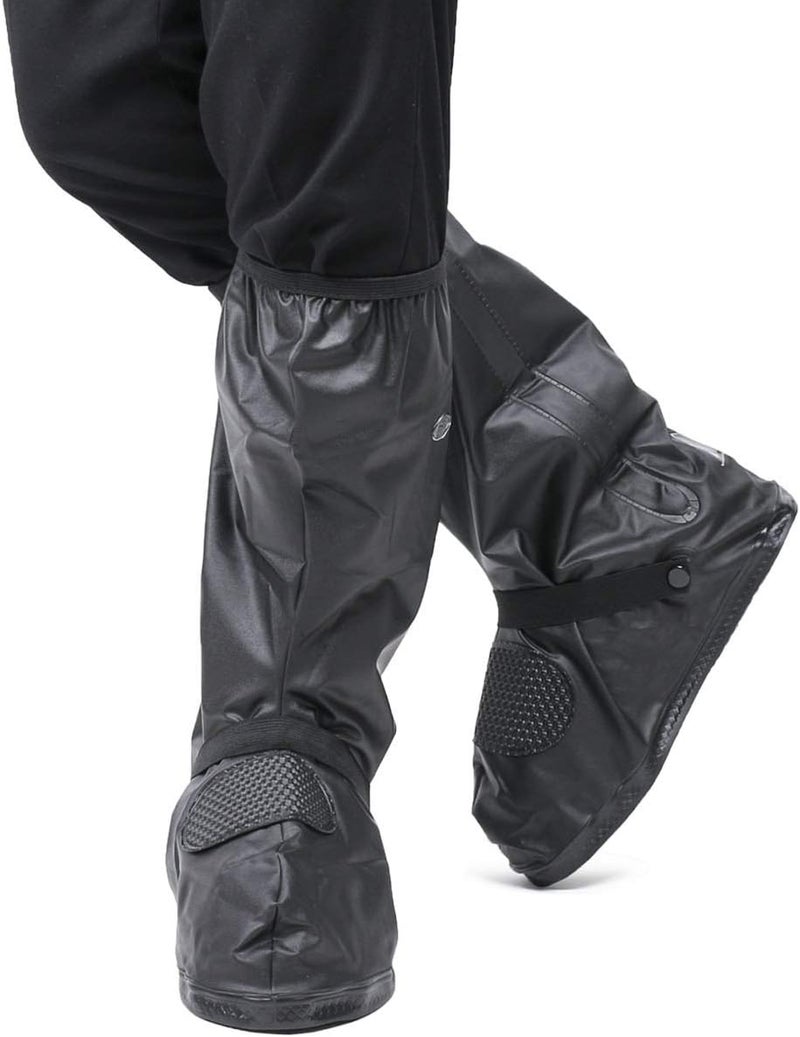 Life-C DJZSSXLW Rain Snow Waterproof Shoe Covers Motorcycle Boots Women Men Black (XL) - Image 1