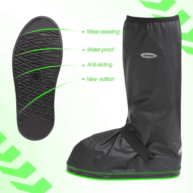 Life-C DJZSSXLW Rain Snow Waterproof Shoe Covers Motorcycle Boots Women Men Black (XL) - Image 5
