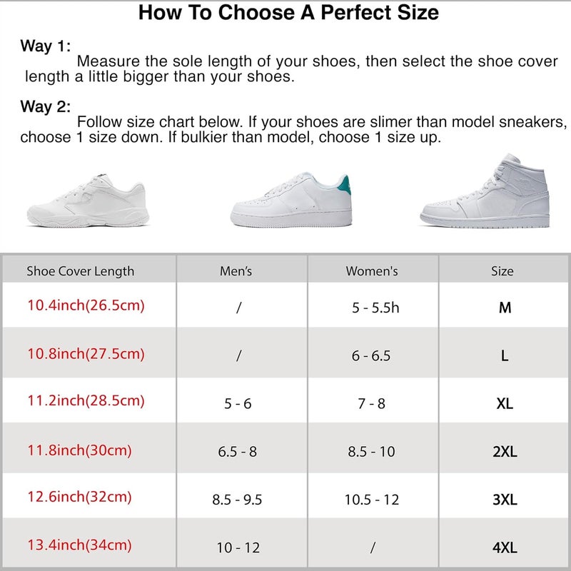Life-C DJZSSXLW Rain Snow Waterproof Shoe Covers Motorcycle Boots Women Men Black (XL) - Image 2