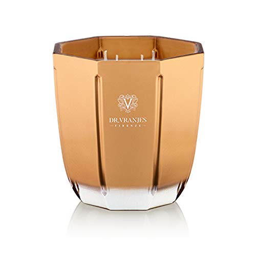 Dr. Vranjes - Decorative Candle Oro - Oud Nobile 500 g / 18 oz, Scented Candle, Refined Colored Glass Vessel Hand-Made, Octagonal Form, Color Gold, Made in Italy - Image 1