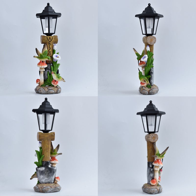 Rural Creative Hummingbird Solar Outdoor Light Statue for Villa Balcony Garden Decor Lamp - Image 3