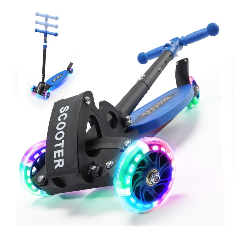 EUIJOIP 3 Wheel Scooter for Kids Ages 6-12, LED Light-Up Kids Kick Scooterâ€“Portable Foldable, Adjustable Height, Durable Metal Construction, 6" Extra Wide Deck for Outdoor Activities,Child Safety Certified - Image 1