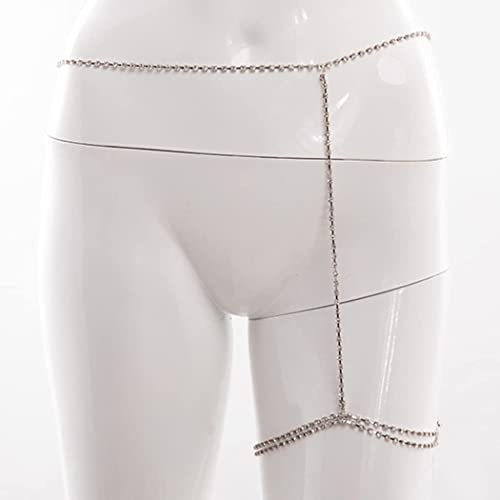 FAMEZA Women's Boho Crystal Rhinestone Waist Chain | Layered Belly, Thigh, Bikini and Body Chain Jewelry for Party, Festival, Beach, Dance, Events | Stylish Kamarbandh Accessory for Girls and Women - Image 4
