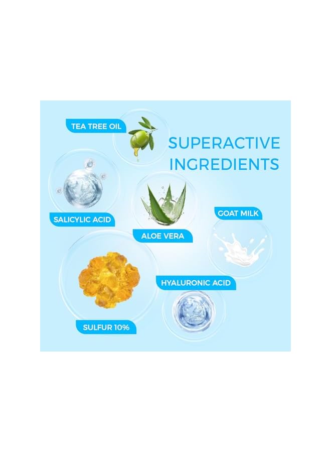 OUKEYA Sulfur Soap for Face Acne Treatment with Sulfur 10%, Salicylic Acid 2%, Goat Milk, Tea Tree, Hia Acid,Pharmaceutical Grade Dermatologists - Image 2