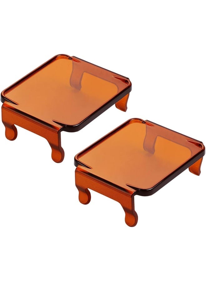 AKD Part 3 Inch Amber LED Pods Covers 2PCS Square LED Cube Lights Covers PC Protective Light Bar Lens Covers Amber Fog Light Pods Covers - Image 1