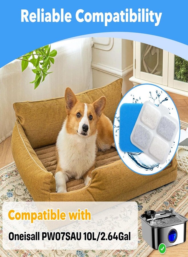Stitokg 12-Pack Dog Water Fountain Filter Compatible with Oneisall PW07SAU 10L/2.64Gal，12 Filters, 12 Pre-Filters & 12 Pump Sponges - High-Performance Multilayer Filtration，Clean & Safe Drinking Water for Dog - Image 3