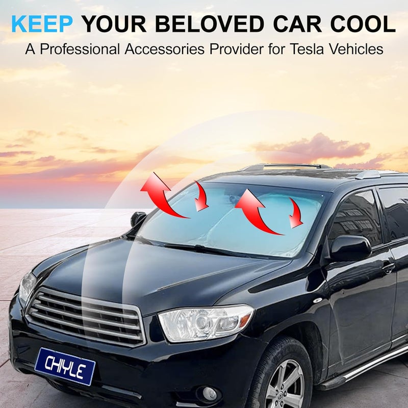 CHIYLE Car Windshield Sunshade Sun Shade, 2025 Upgraded Design New 300T Technology for Maximum Coverage Foldable Sun shied Fit for Grand Cherokee Grand Wagoneer Compass (62.2" x 31.5", J-Large) - Image 4