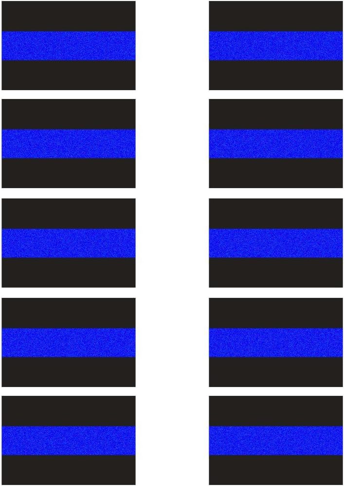 Creatrill 10 Pack Reflective License Plate Stickers (1.5" x 1") Police Thin Blue Line Vinyl Decal Stickers Honoring Police Law Enforcement Vinyl Window Laptop Tape - Image 1