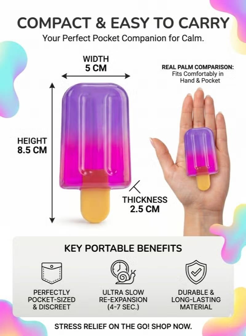 Soft Silicone Ice Cream Popsicle Sensory Squeeze Fidget Toy for Stress Relief - Single Piece - Image 4