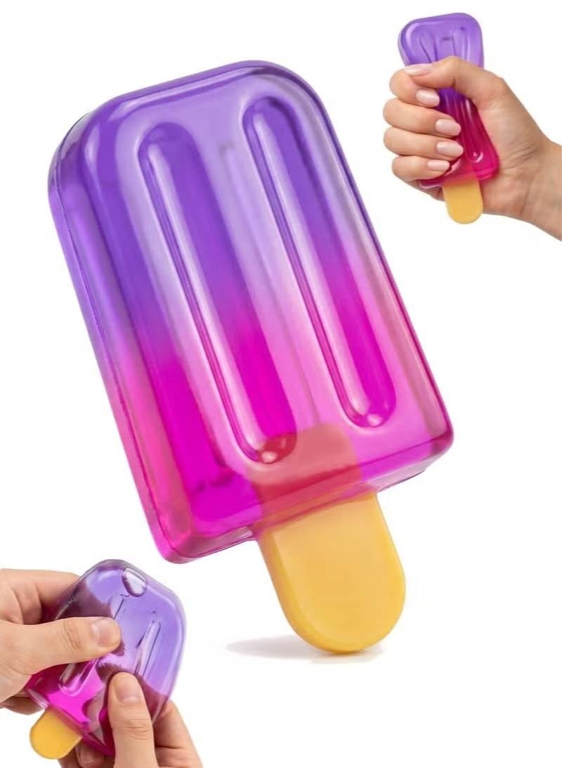 Soft Silicone Ice Cream Popsicle Sensory Squeeze Fidget Toy for Stress Relief - Single Piece - Image 1