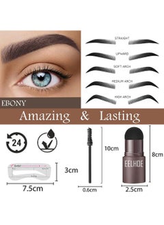 EELHOE One Step Eyebrow Stamp Shaping Kit Set With 10 Stencils Makeup Long Lasting Waterproof Dark Brown  - Image 3