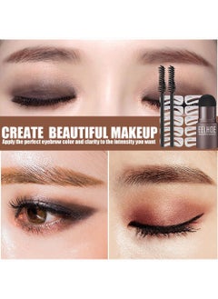 EELHOE One Step Eyebrow Stamp Shaping Kit Set With 10 Stencils Makeup Long Lasting Waterproof Dark Brown  - Image 4