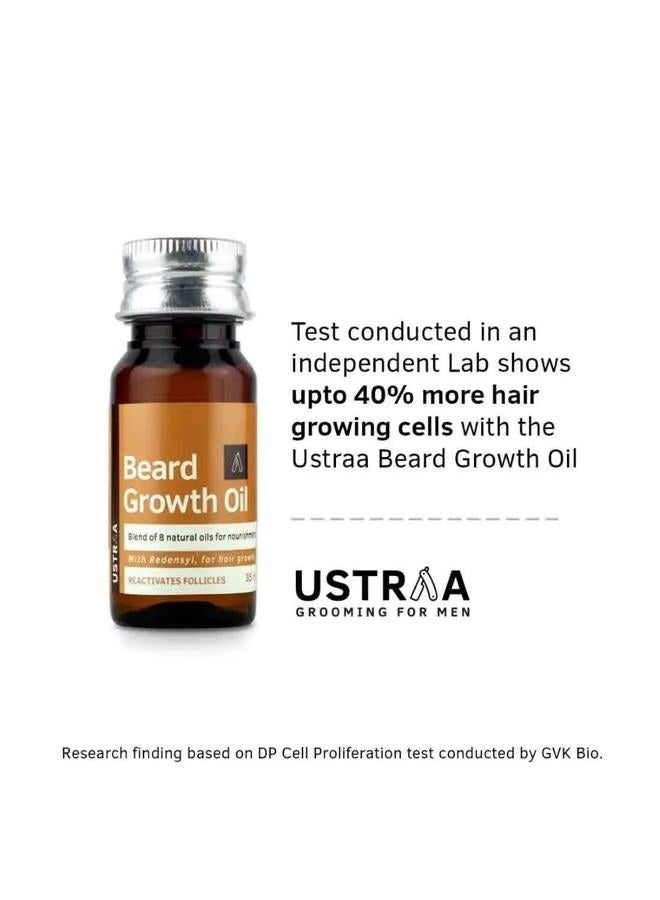 Ustraa Beard Growth Oil - 1.18 Oz - More Beard Growth, With Redensyl, 8 Natural Oils including Jojoba Oil, Vitamin E, Nourishment & Strengthening, No Harmful Chemicals - Image 3