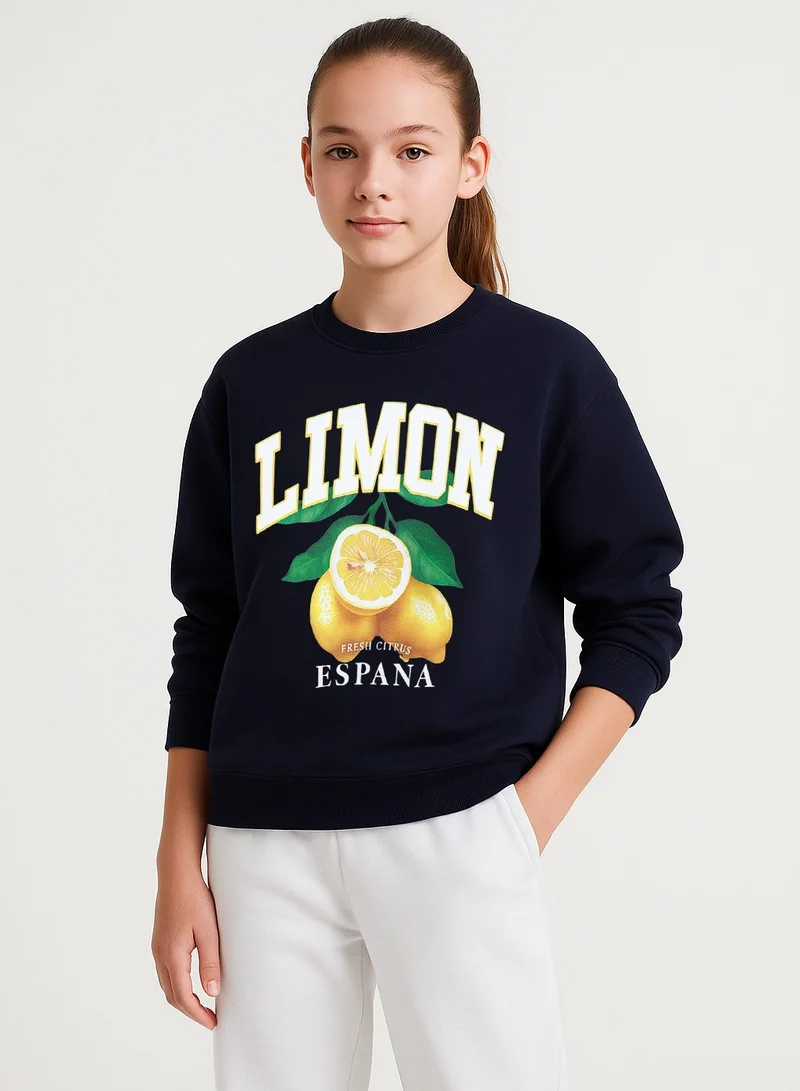 victor and jane LIMON España Graphic Sweatshirt – 100% Cotton Fleece | Puff Print