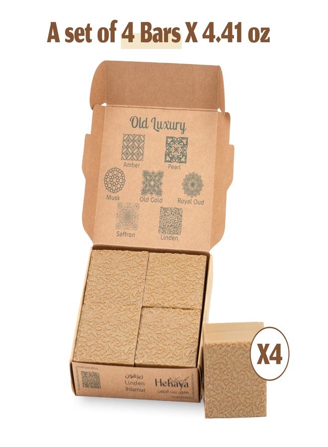 Hekaya Aleppo Soap Bar – Linden Scented Pack of 4 Handmade Olive Oil Soap Bar Soap for Face & Body | Moisturizing, Vegan, For All Skin Types Cleanser for Face Body & Hair – 17oz Total - Image 4