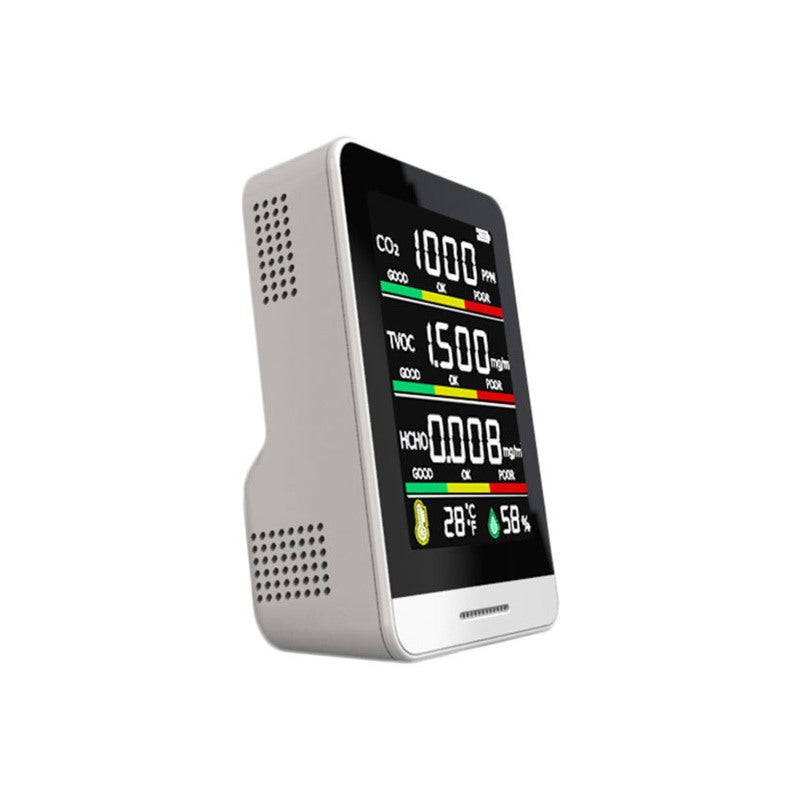 Carbon Dioxide Detector: 5-In-1 Multifunctional, 3.5*2.75*1.38Inch Black - Alarm Mode, Rechargeable Battery Portable Air Monitor for Home, Office, Agricultural Greenhouse - Image 4