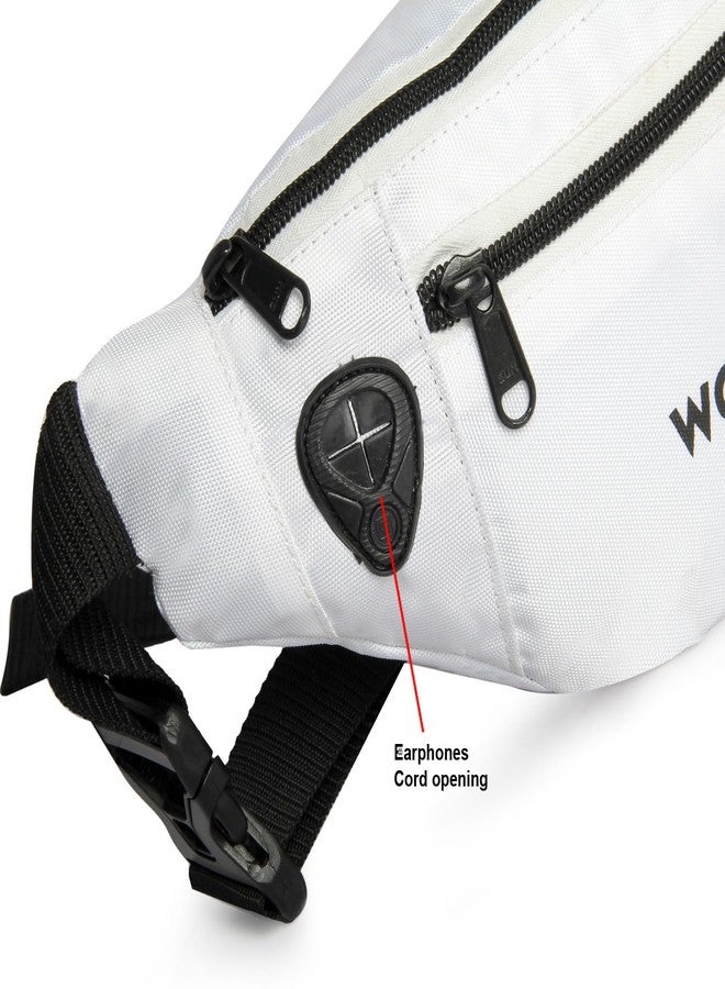 World Star Polyester Waist Pack Travel Handy Hiking Zip Pouch Document Money Phone Belt Sport Bag for Men and Women and Adult | White | Rock White Waist Bag - Image 2