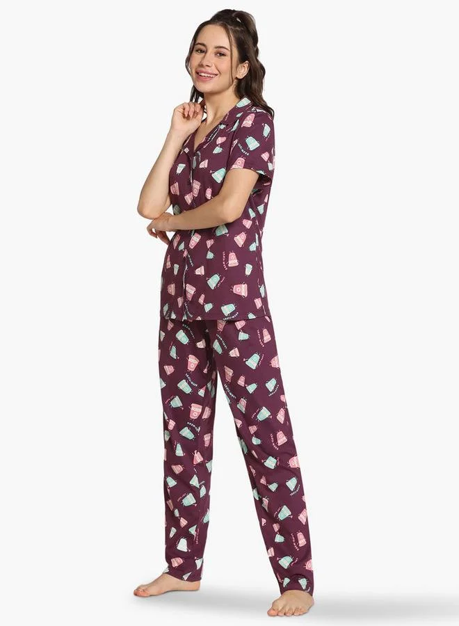 zivame Zivame All-Over Print Pyjama Set