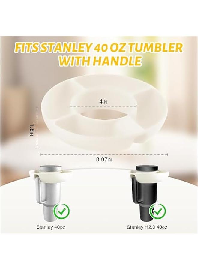 HOOKOR Snack Bowl For Stanley Cup 40oz With Handle, Silicone Snack Ring Reusable Snack Tray For Stanley Tumbler Accessories, Snack Platters for Stanley Quencher Adventure  - Image 2