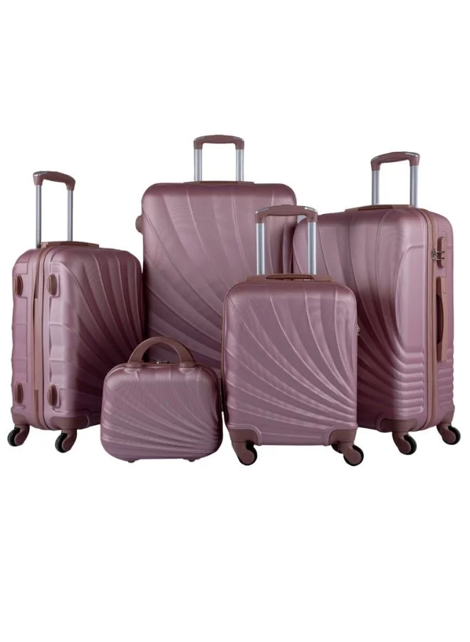LIMRA Hardside 5 Piece Luggage Trolley Set Rosegold