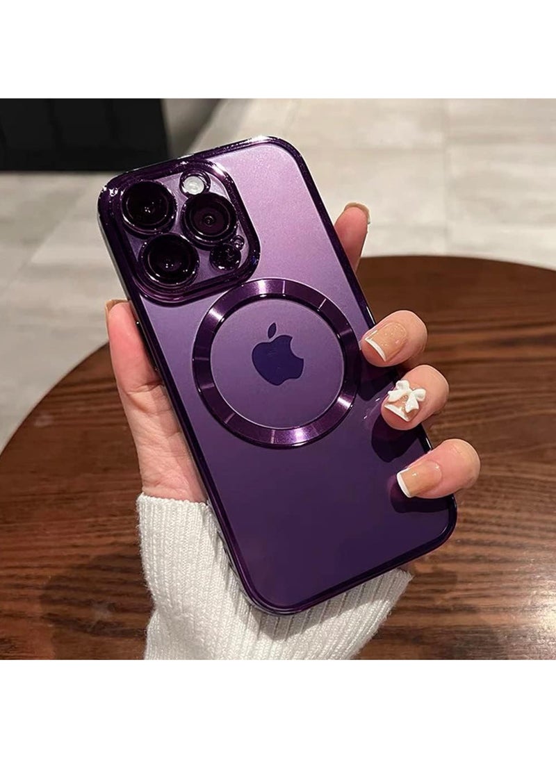 جراب مغناطيسي شفاف لهاتف iPhone 14 Pro Max مع حماية كاملة لعدسة الكاميرا تطابق مثالي لحماية MagSafe العسكرية من السقوط الفاخرة النحيفة للنساء والفتيات والرجال 6.7 بوصة - Image 5
