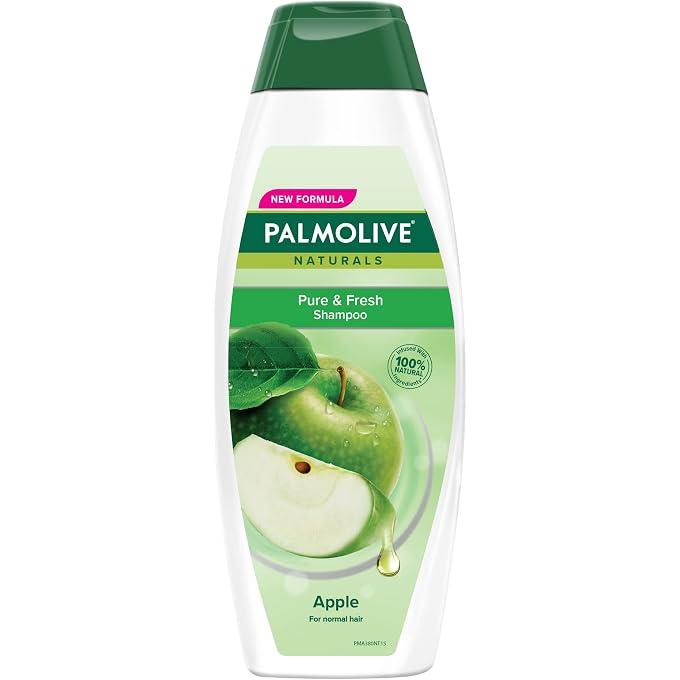 Palmolive Pure and Fresh Shampoo for Normal Hair, 100% Natural Ingredients, Apple Shampoo, 380 ml - Image 1