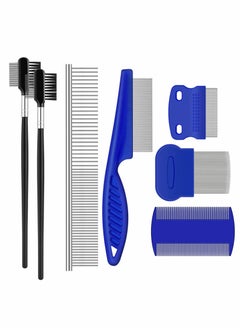 Tear Stain Remover Comb, Double-Sided Dog Eye Comb Brush, Dog Flea Combs Double Head Grooming Comb Multipurpose Tool, for Pet Cat Dogs Removing Eye Crust and Mucus (7 Pieces)