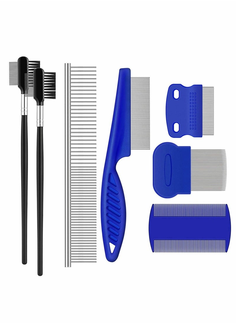 Excefore - Tear Stain Remover Comb, Double-Sided Dog Eye Comb Brush, Dog Flea Combs Double Head Grooming Comb Multipurpose Tool, for Pet Cat Dogs Removing Eye Crust and Mucus (7 Pieces) - Image 1